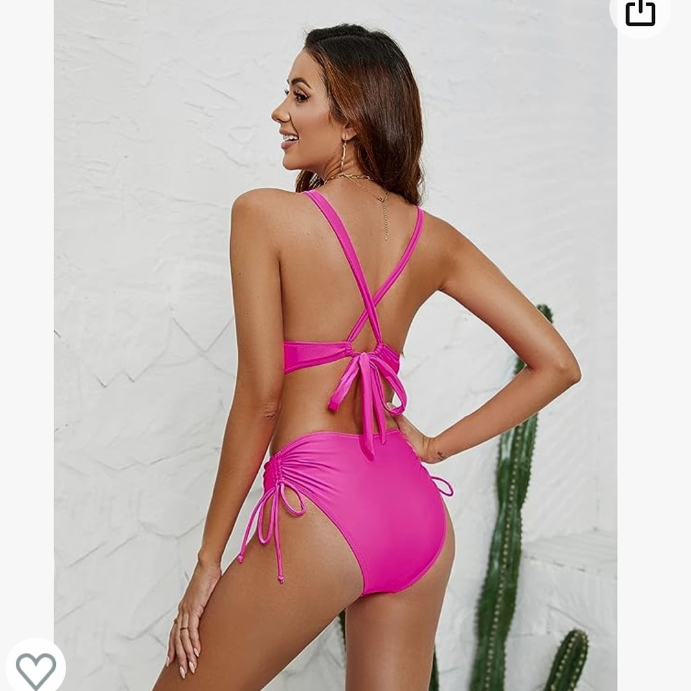 High Waisted Hot pink Bikini‎ bottoms